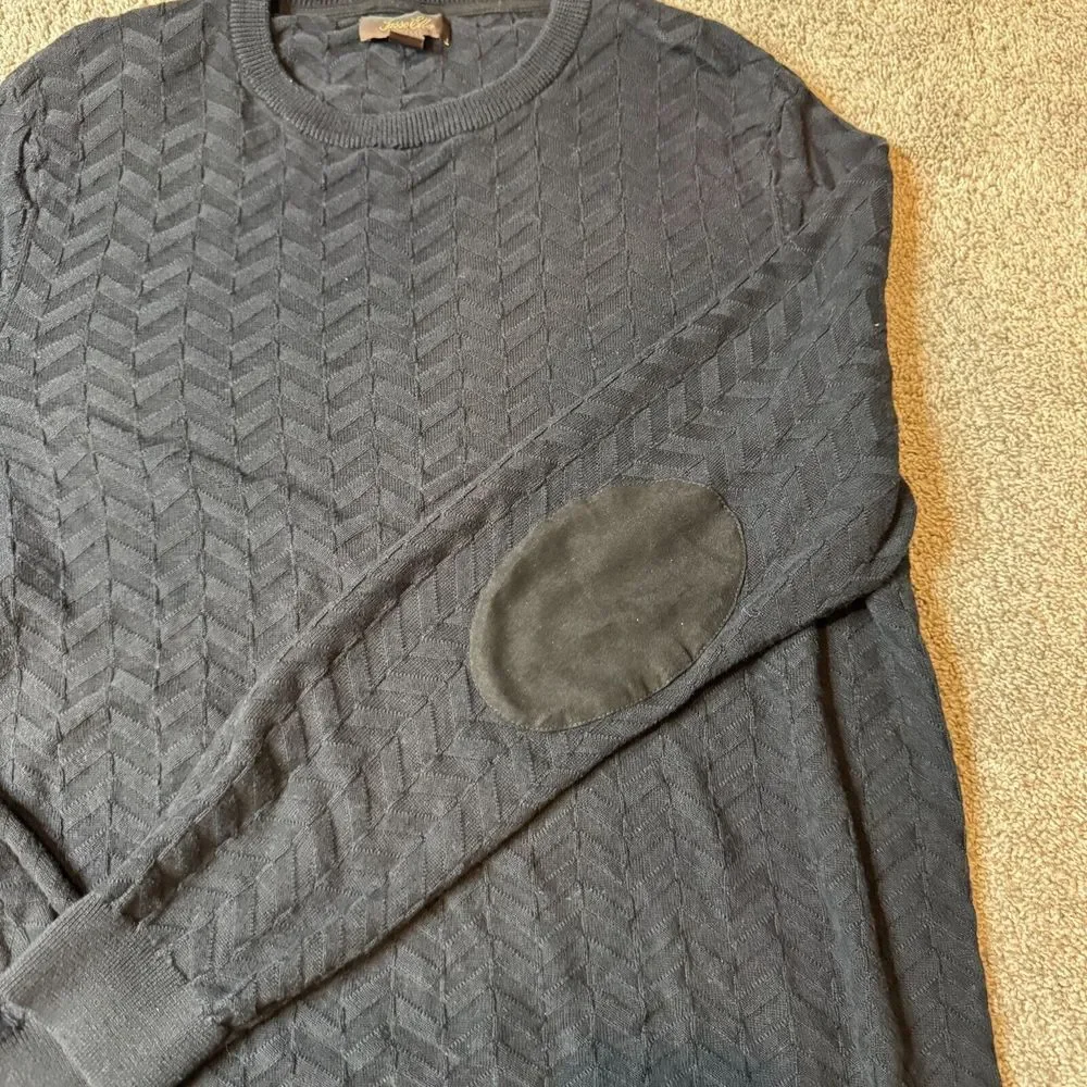 TASSO ELBA Mens Crew Neck Pullover Sweater‎ L Elbow patch
